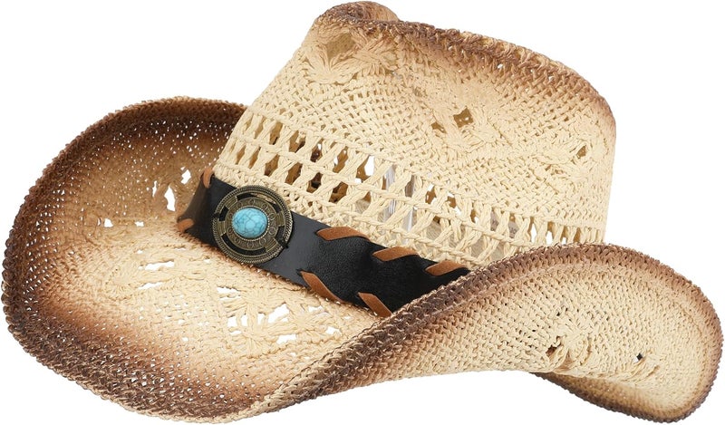 Pro Celia Men Women Cowgirl Straw Western Cowboy Hat - Image 2